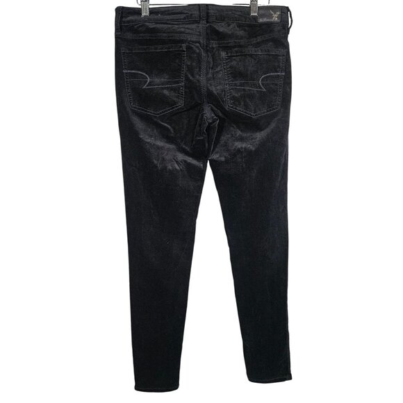 AEO Velvet Jeggings Women's Black Super Stretch Skinny Size 6 VTG Old School - Picture 4 of 16